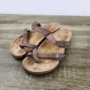 Birkenstock Mayari Sandals Women's 38 EU / 7 US Brown Toe Loop Buckle Straps